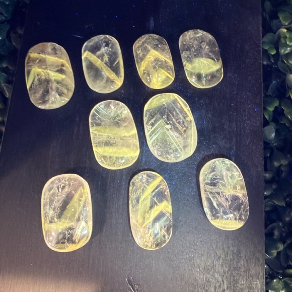 Brazilian Amethyst w/ Powellite Inclusions Palm Stone - *UV Reactive* - Picture 3 of 5